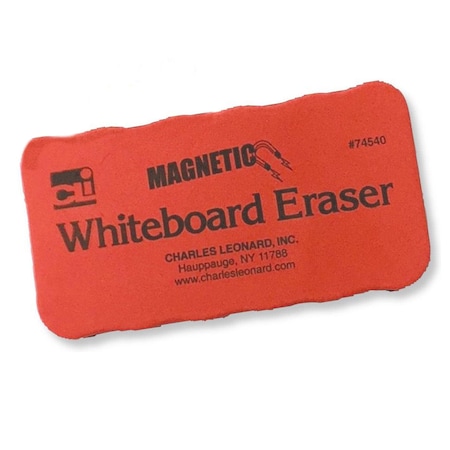 Charles Leonard Magnetic Whiteboard Eraser, Red/Black, PK12 74540